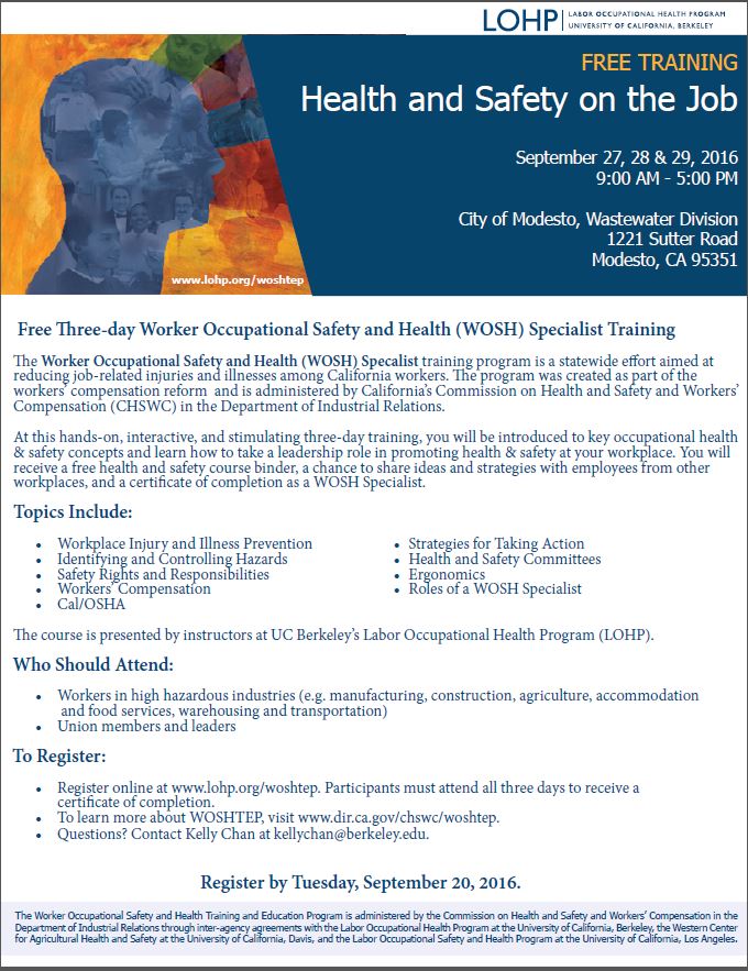 FREE Threeday Worker Occupational Safety and Health Specialist